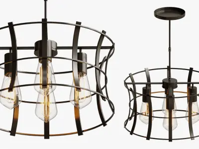 Chandelier loft medieval torch chandelier 3D model