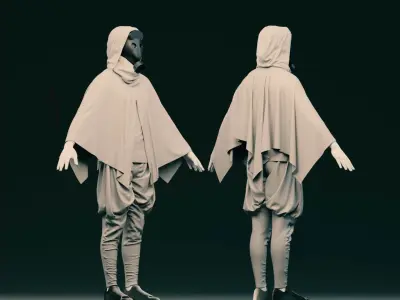 5 SCIFI CYBERPUNK OUTFITS  and SCIFI HELMETS AS A GIFT  VOL 2 Low-poly 3D model