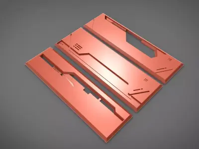 sci-fi kitbash wall 1 3D print model