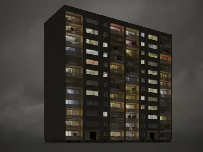 PRE-FABRICATED CONCRETE PANEL RESIDENTIAL BUILDINGS ASSET 3D model