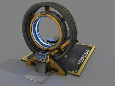 Sci Fi Body Scanner Low-poly 3D model