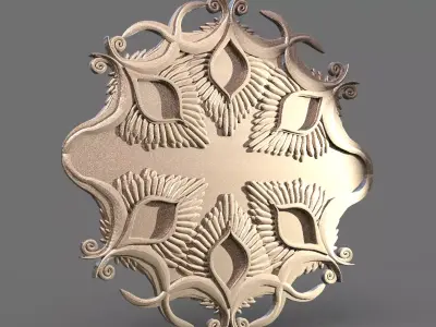 Gold Celtic sea mirror Low-poly 3D model