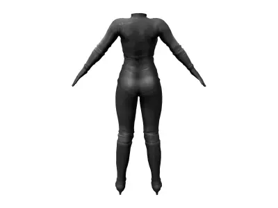 Front Zip Open Catsuit Low-poly 3D model