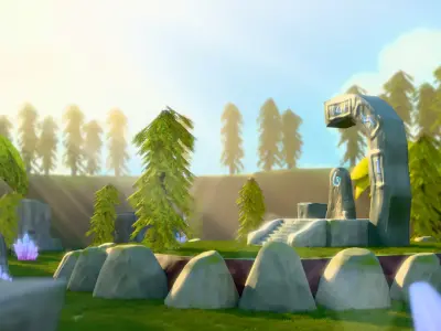 Low Poly Stylized Nature Environment Pack Forest  Rocks  Ruins Low-poly 3D model