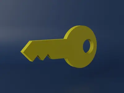 Cartoon Key Low-poly 3D model
