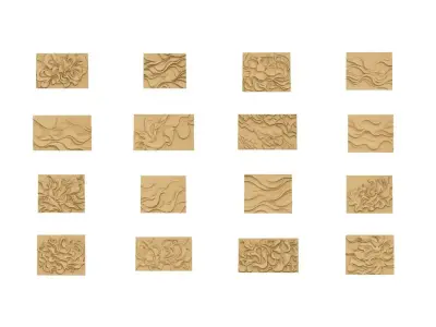 20 modern wall decor set wall relief murals CNC decor set Pack 