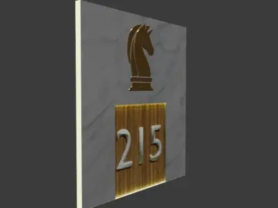 Hotel Door Sign Free 3D model