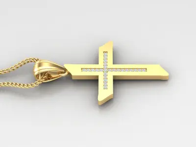 High Cross Pendant Light Gold 18K 4CP068 3D print model