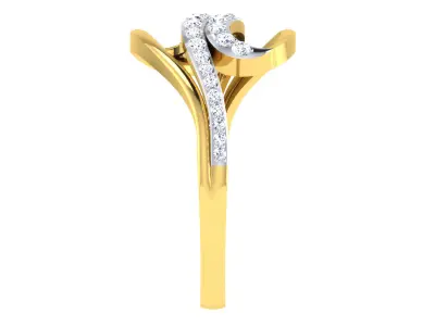 Solitaire Women Engagement Bypass Rings 3D print model 3