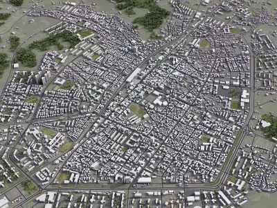 Asan - Downtown Low-poly 3D model