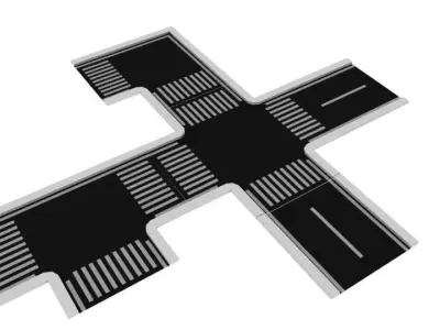 Street lowpoly for game and animate Low-poly 3D model