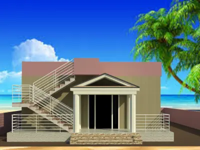 Single storey building design 3D print model