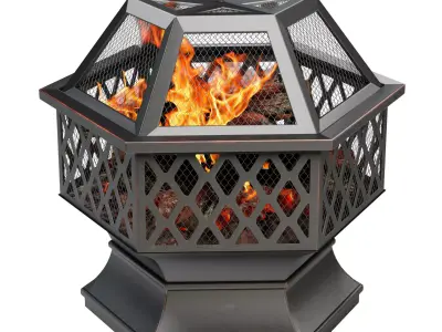 Bronze outdoor fireplace bowl  3D model