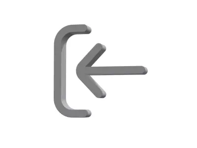 3d arrow right to bracket Low-poly 3D model