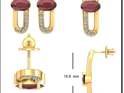 EARRING 3D print model 55