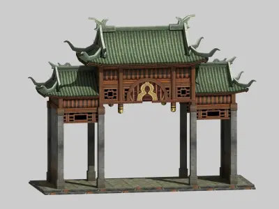 Ancient Chinese architecture Low-poly 3D model purchase