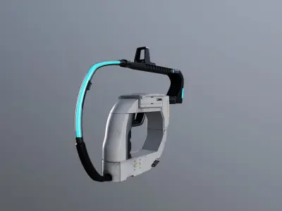 Oval shaped Sci fi blaster Low-poly 3D model