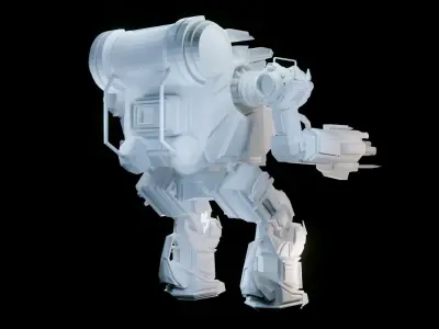 Scifi Robot Low-poly 3D model