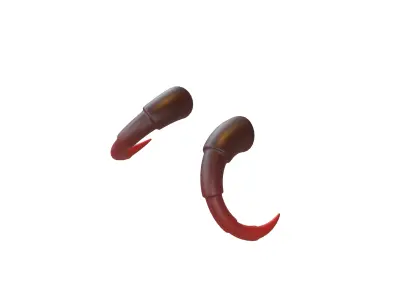 Demon Horn v3 004 Low-poly 3D model