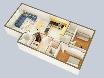 3D Floor plan-Interior plan 3D model