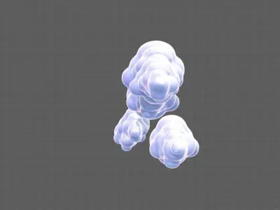 Clouds cartoon V03 Low-poly 3D model