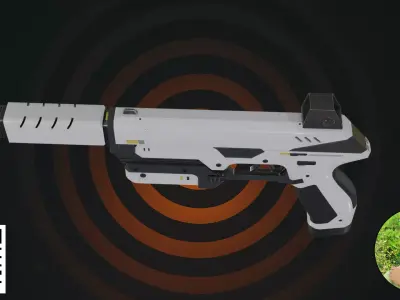 Sci-Fi Tactical Pistol 3D model