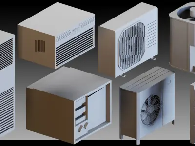 110 Air conditioners- Kitbash- High detail 3d models 3D model