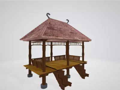 3D Gazebo 6 Poles 3D model