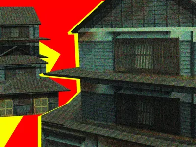 Super Lowpoly Traditional House Complex Low-poly 3D model