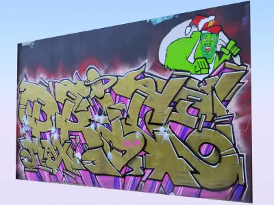 Graffiti wall XIV 3D model