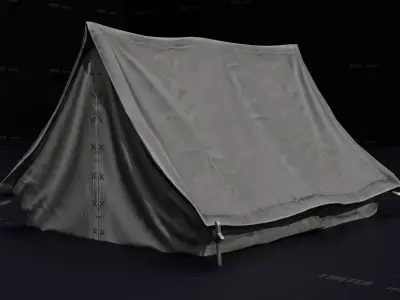 Medieval Camping Tent Low Poly Low-poly 3D model