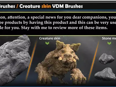 ROCK Brushe-Creature skin VDM Brushes  Vol 08 3D model