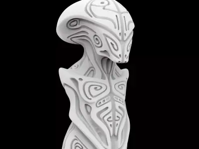 Alien Statue 3D Print Model 3D print model