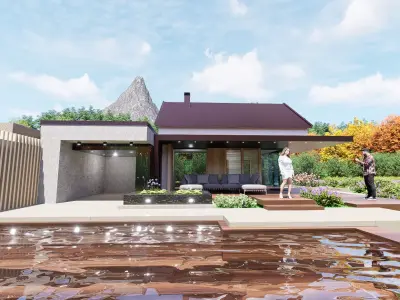 Modern and classic Houses cottage 3D model