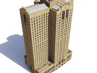 Skyscraper 3D Model detroit building 3D model