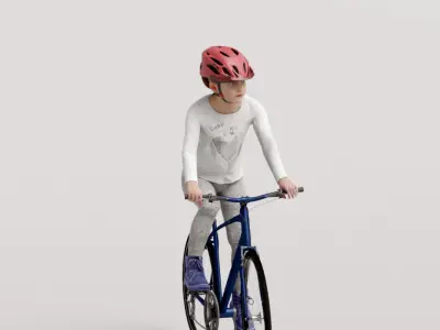 Humano Girl riding a bike 1019 3D model