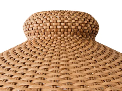 Tisse Oversized Woven Rattan Flush Mount Light 3D model