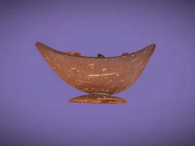 Cranberry Trail Mix in Coconut Wood Bowl 3D model