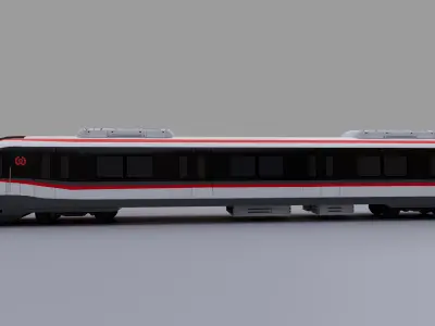 High-speed Railway Low-poly 3D model