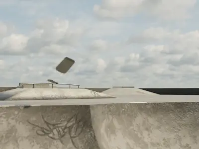Low poly Skate Park - Animated Low-poly 3D model