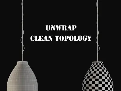 light-10 two glass pendant lights hanging from ceiling 3D model