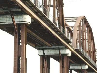 Train Bridge Low-poly 3D model