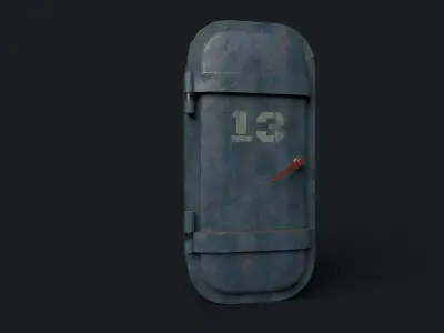Door bunker Low-poly 3D model
