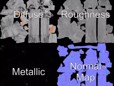 Alien Creature model pack Low-poly 3D model