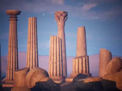 Egypt Modular Pillars 67 Assets Low-poly 3D model