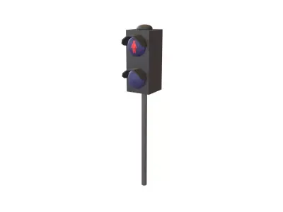 Pedestrian Traffic Light V1 002 Low-poly 3D model