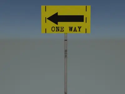 One way sign  Free low-poly 3D model