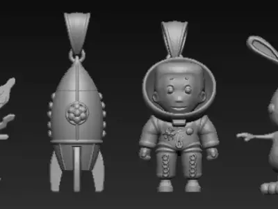 Cute Sci-Fi  Pendant Collection   3D Printable  Jewelry Models 3D print model