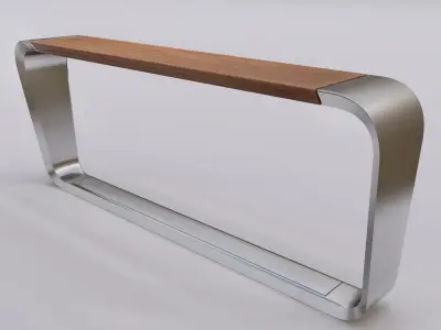 Contemporary public bench METRO40  CONNECT RAILS 3D model