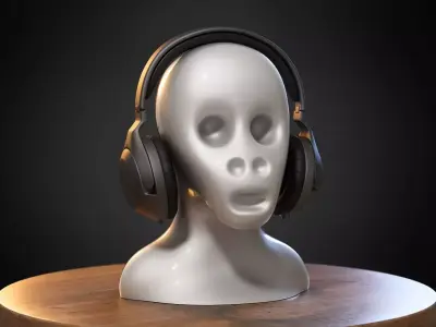 Modern alien monkey Headphone Stand Modern alien monkey  3D print model